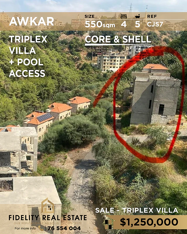 Villa for sale in Awkar CJS7 فيلا   للبيع في عوكر