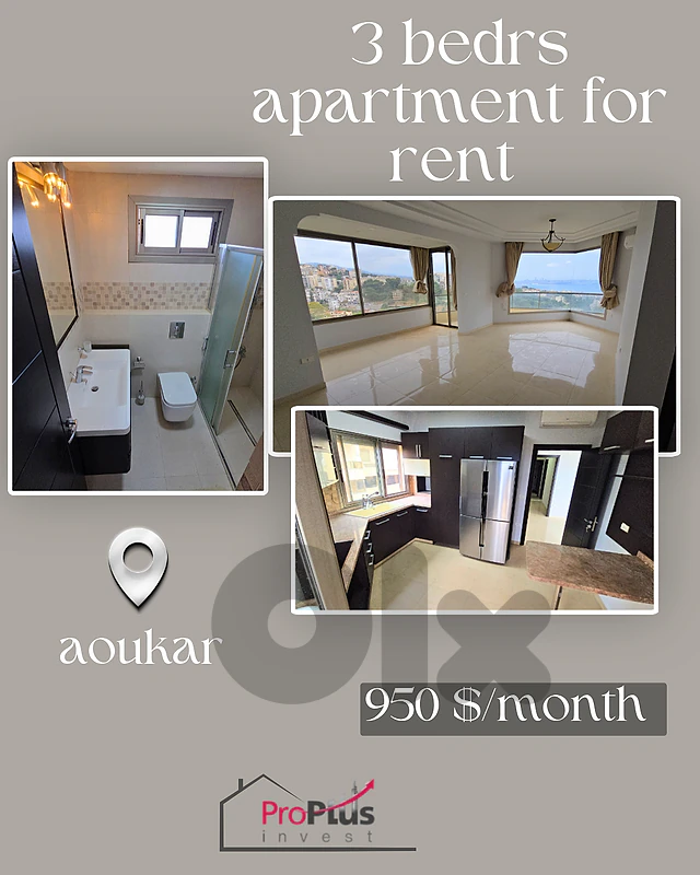 3 bedrooms apartment for rent with sea view
