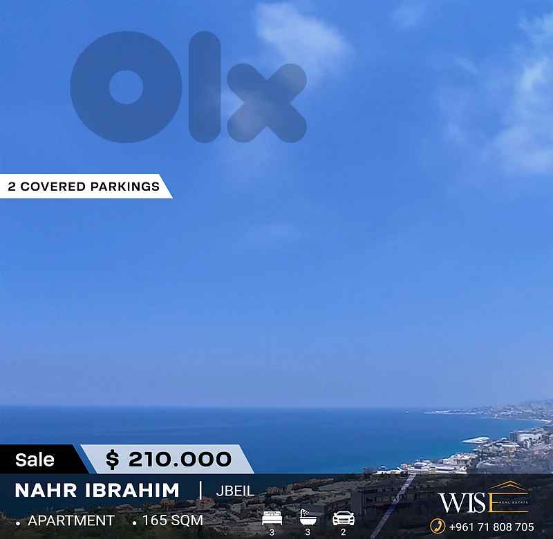 🏡 Spacious 165 SQM Apartment for SALE in Nahr Ibrahim!
