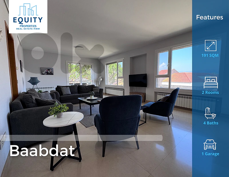 Furnished 191 SQM Apartment For Rent In Baabdat شقة للإيجار #RH525142 Furnished 191 SQM Apartment For Rent In Baabdat شقة للإيجار #RH525142