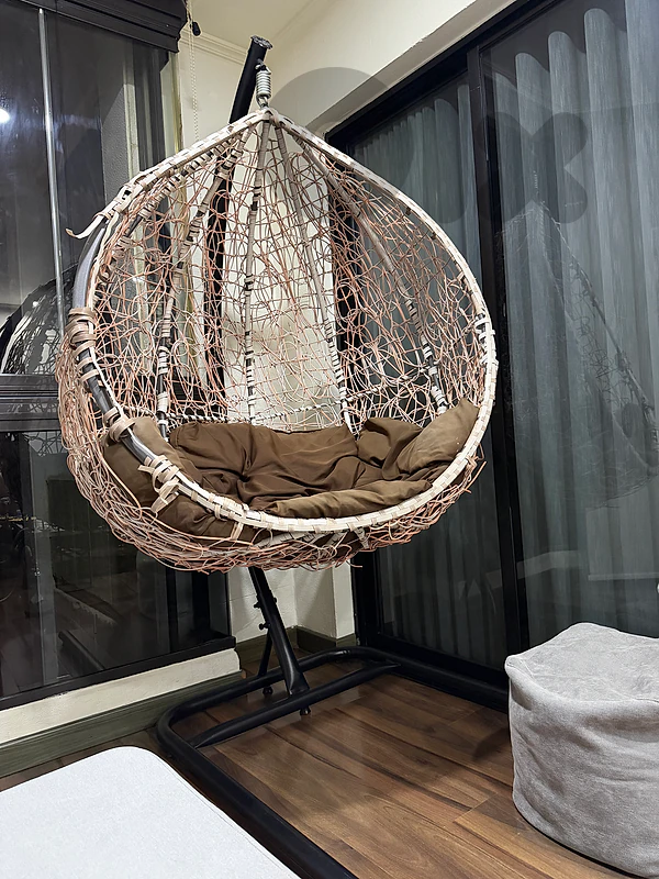 Swing Seat - Hanging Egg Chair with Stand & Cushion