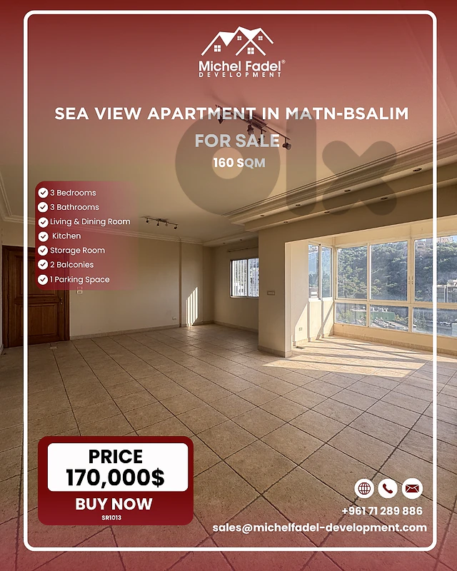 SR1013-SeaView Aprt for Sale in Matn–Bsalim شقة بإطلالة بحرية للبيع SR1013-SeaView Aprt for Sale in Matn–Bsalim شقة بإطلالة بحرية للبيع