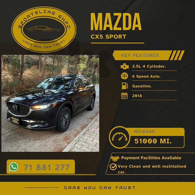 CX-5 2018 Mazda CX5 Sport 51,xxx miles Super Clean (Payment Facility)