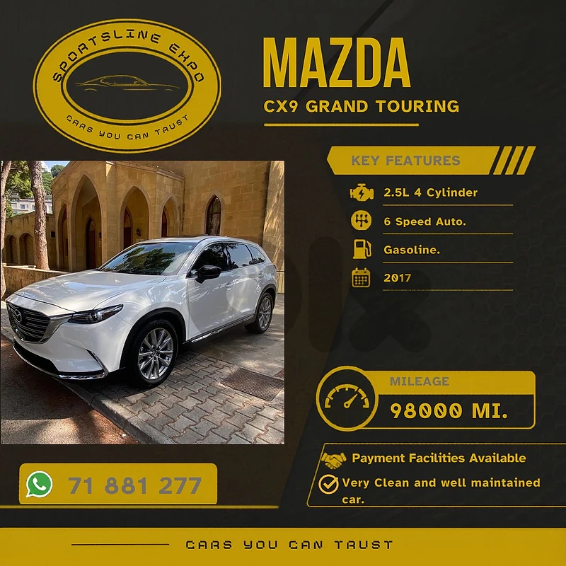 Mazda CX-9 Grand Touring AWD 2017 Super Clean (payment facility)