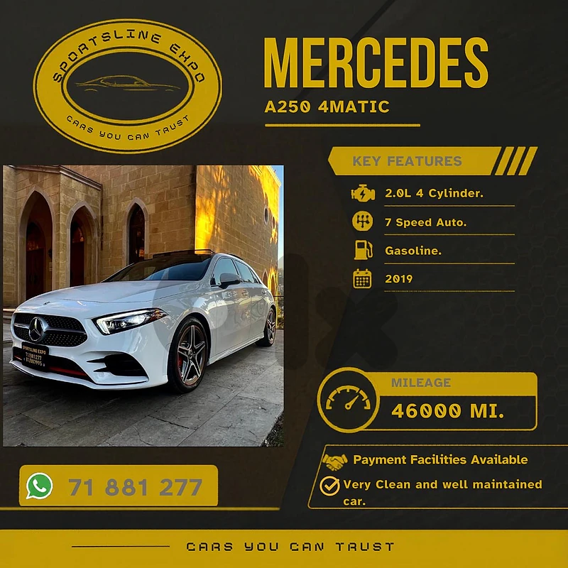 A250 4matic 2019 Hatchback AMG RedLine (payment facility)