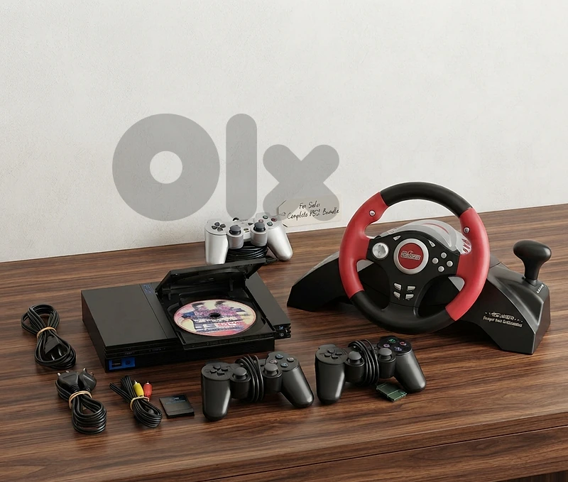 للبيع جهاز playstation 2 مع كامل ملتحقاته