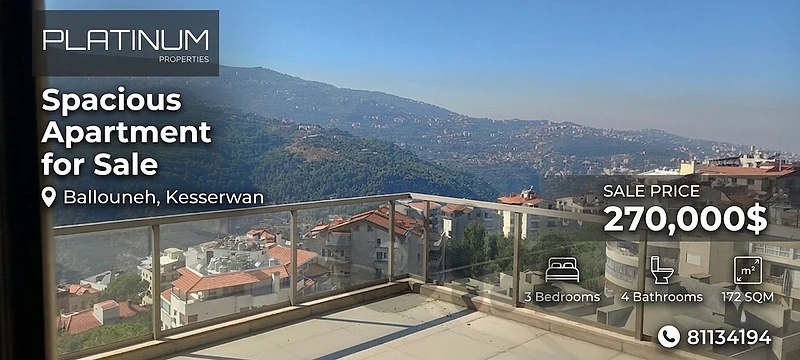 Apartment for sale in Ballouneh