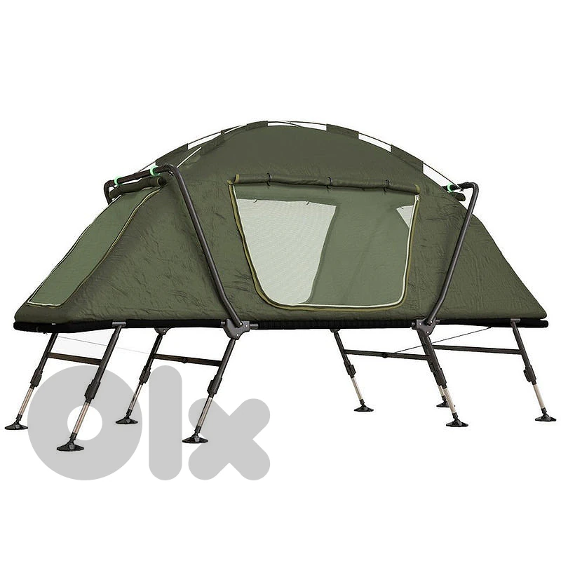 Outsunny Camping Cot Elevated Tent with Bag Green 215x80x125 cm