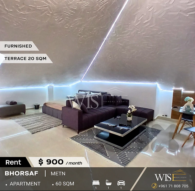 Cozy 60 SQM Furnished Roof Apartment for RENT in Bhorsaf!