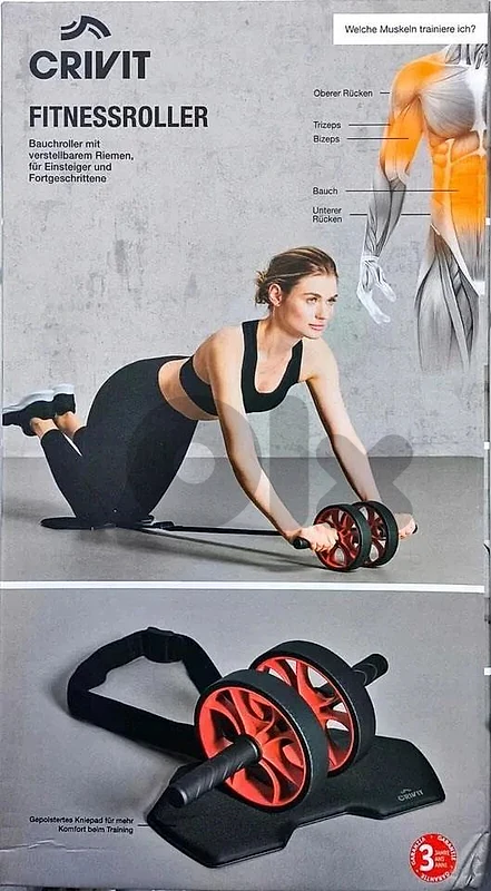 Crivit AB Roller with Adjustable Strap Fitness Wheel Silhouette