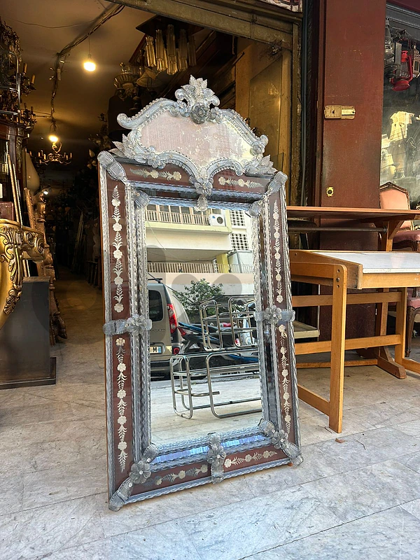 Antique venetian murano glass Miroir 140cm