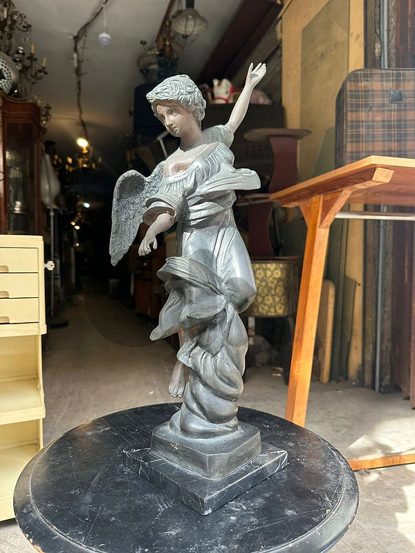 Antique frensh statue with marble 65cm
