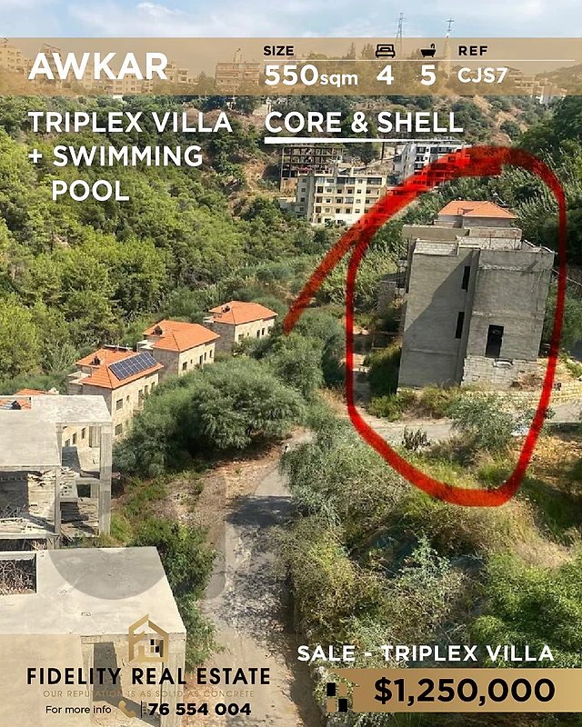 Villa for sale in Awkar CJS7 فيلا   للبيع في عوكر