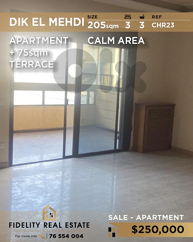 Apartment for sale in Dik El Mehdi CHR23 شقة للبيع في ديك المحدي