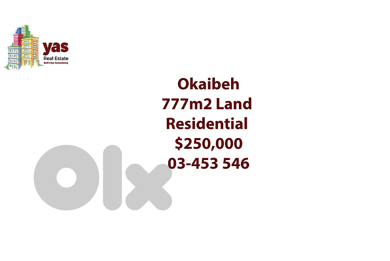 Okaibeh 777m2 | Residential Land | Coeff 30/90 | Sea View | ABA