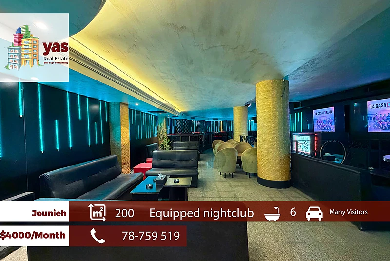 Jounieh 200m2 | Equipped Nightclub | Rent | Prime Location | EH