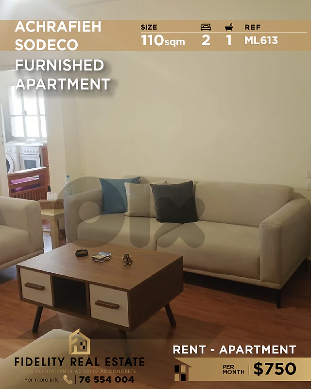 Apartment for rent in Achrafieh Sodeco ML613 شقة  للإيجار في الأشرفية