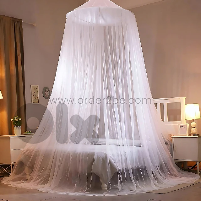 White Bed Mosquito Net – Dome-Style Canopy for Double Beds & Cribs