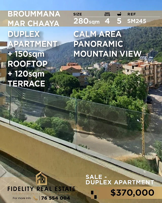 Apartment duplex for sale in Mar Chaaya SM245 شقة  للبيع في مار شعيا