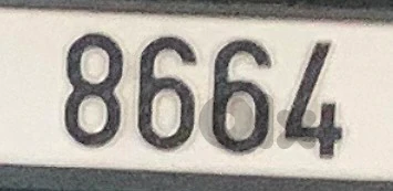 car plate 8664