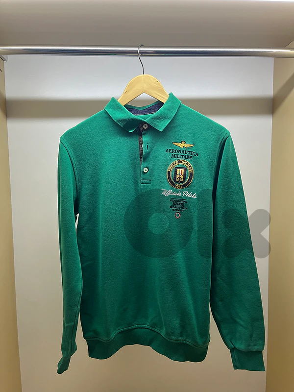 Green Long Sleeve Polo
