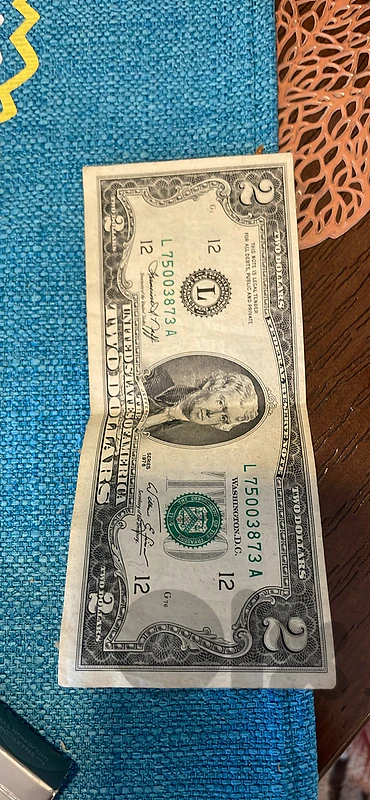 2$ bill 1976 serie