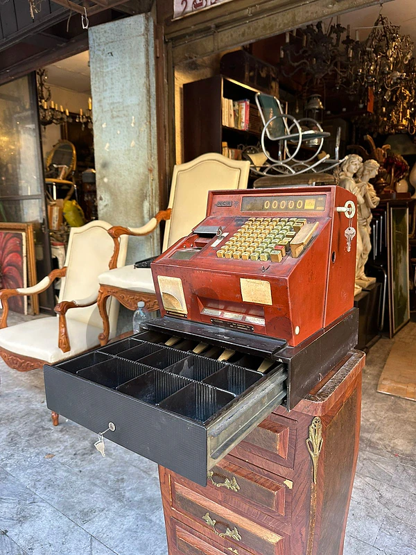 vintage old orange cash register National