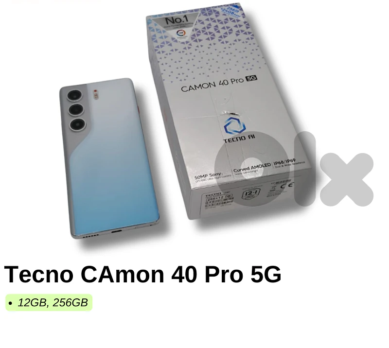 Used Techno Camon 40 pro 5g بحالة الجديد
