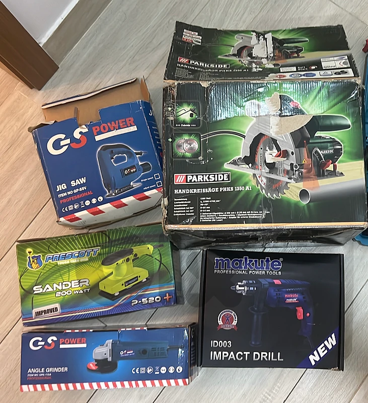 Power Tools (Grinder, Jig Saw, Sander, Drill, Saw)