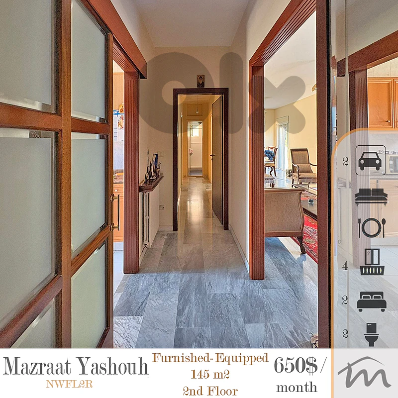 Mazraat Yashouh | Furnished & Decorated 2 Bedrooms Apartment | Floor 2