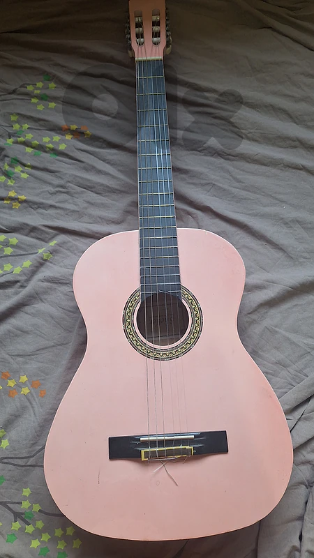 pink classic guitar