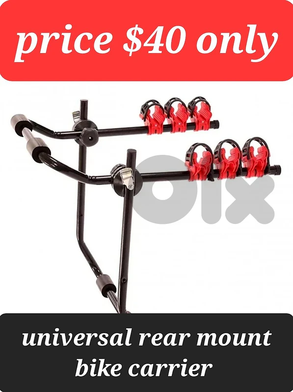 porte velo/ Universal rear mount bike carrier 3 bikes capacity porte velo/ Universal rear mount bike carrier 3 bikes capacity