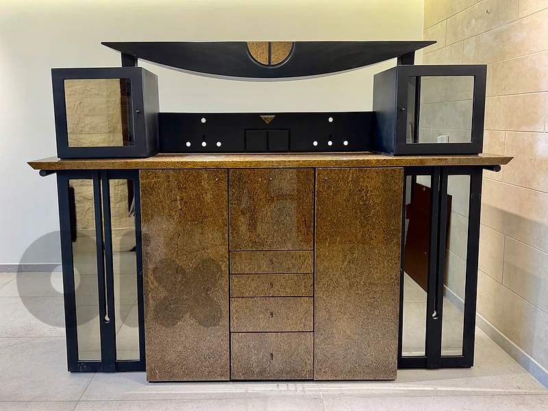 Black & Brown Dresser with Matching Glass Coffee Table