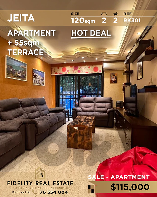 Apartment for sale in jeita RK301 شقة للبيع في جعيتا Apartment for sale in jeita RK301 شقة للبيع في جعيتا