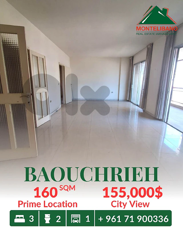 160 sqm Apartment For Sale in Baouchrieh بوشرية with City View