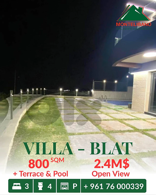 800 sqm Villa For Sale in Blat بلاط with Pool and 800 sqm Land