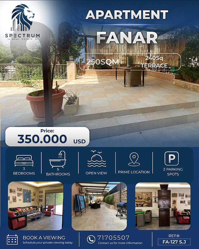 Fanar Prime (300Sq) With Terrace, Garden And View, (FA-127)