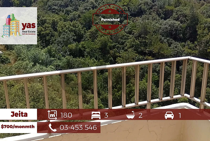 Jeita 180m2 | well Maintained | Rent | Furnished | Mountaian View | TW Jeita 180m2 | well Maintained | Rent | Furnished | Mountaian View | TW