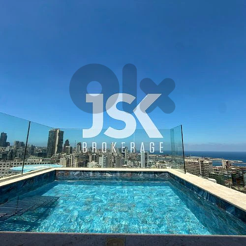 L21793 Rooftop Studio with Pool For Sale in Achrafieh