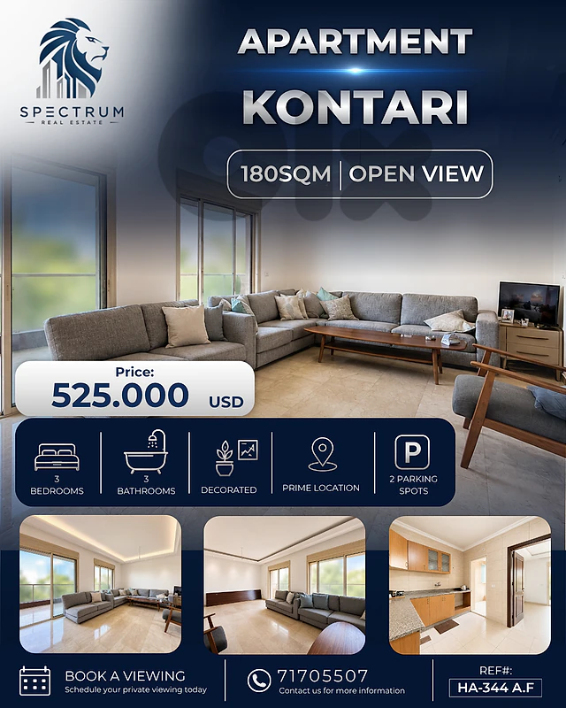 HOT DEAL ! APT IN KONTARI PRIME | 180SQ | 3 BEDROOMS | HA-344 (A.F)