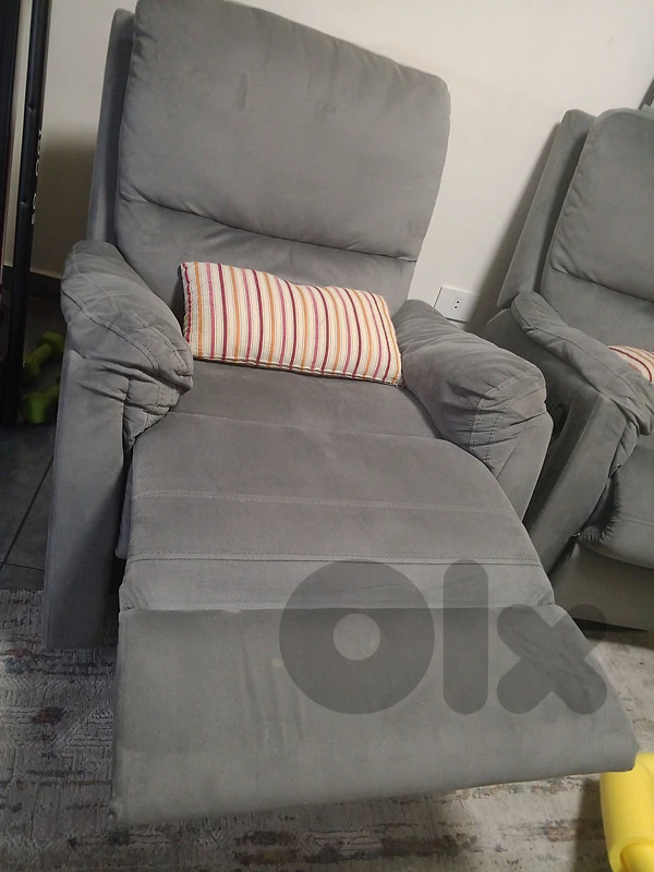 2 relax armchairs high quality gray color