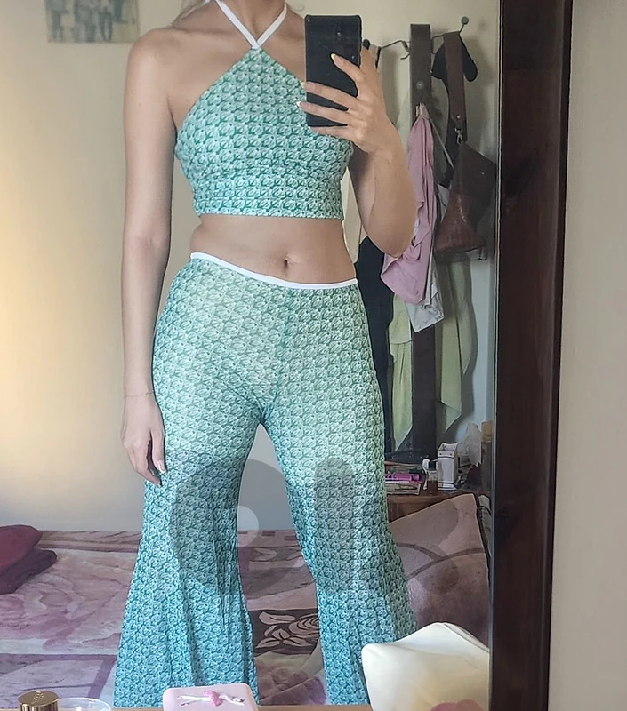 green set of top and pants