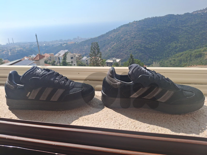 Adidas Samba XLG sneakers in a Core Black/Carbon colorway.