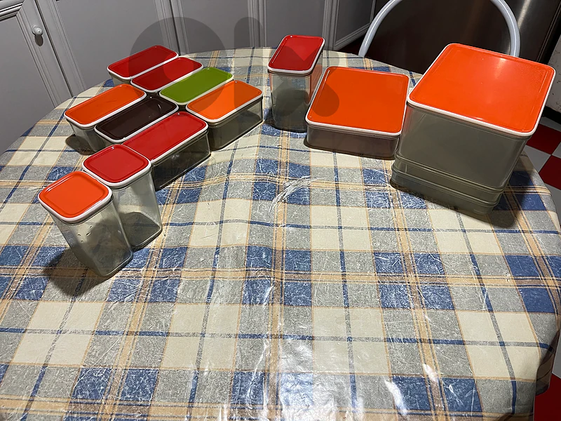Vintage Rosti Mepal Storage Box Lot | 15 Pc Mid-Century Holland Vintage Rosti Mepal Storage Box Lot | 15 Pc Mid-Century Holland