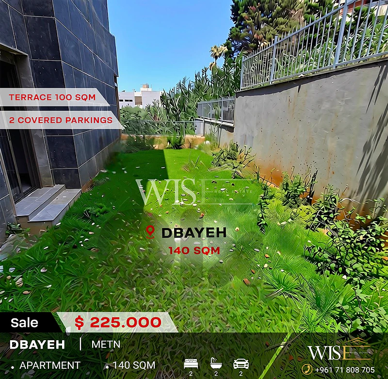 🏠 140 SQM Apartment with Garden & Terrace for SALE in Dbayeh!