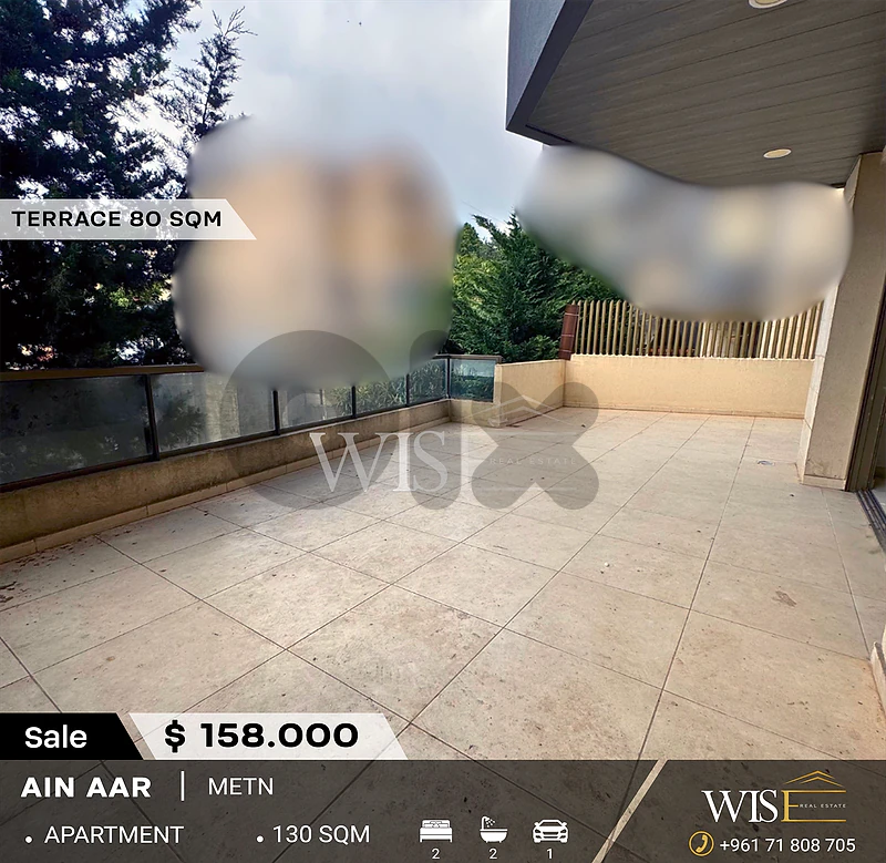 🏠 130 SQM Apartment with a Large Terrace for SALE in Ain Aar!