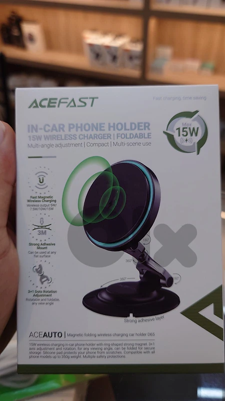 Acefast ace auto magnetic folding wireless charging car holder d65