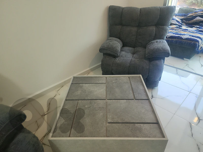 sofa recliner and table