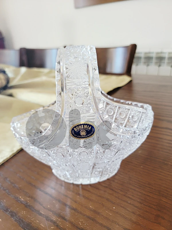 Bohemia crystal basket vase Bohemia crystal basket vase