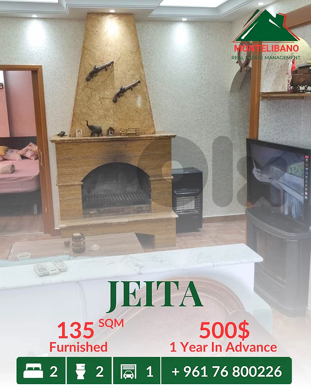 135 sqm Apartment For Rent in Jeita جعيتا with View